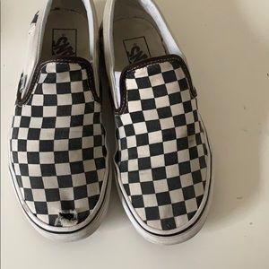 black and white checkered vans